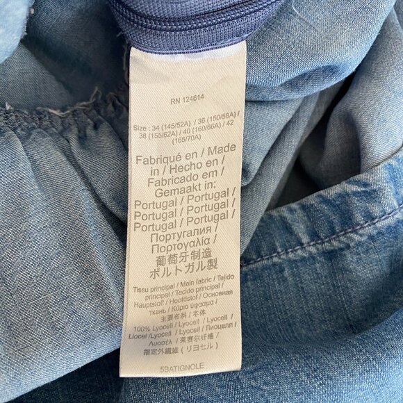 Paul & Joe Sister Batignole Denim Pintuck Mini Dress Blue Jean Pockets Cottage-6 - Picture 12 of 14